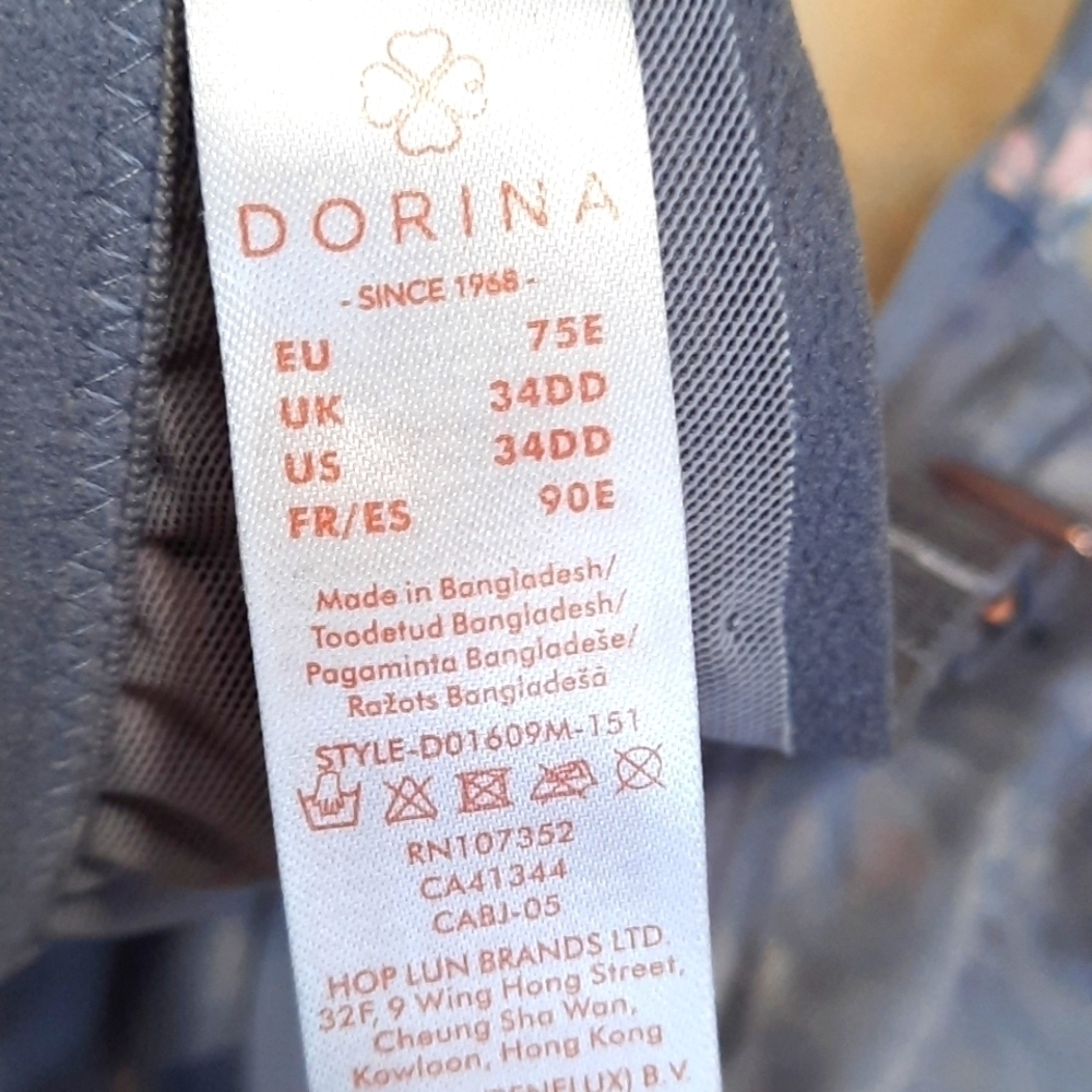 Dorina Gray Unlined Floral Bra - Picture 4 of 5